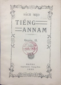 Sách mẹo tiếng Annam (q2)
