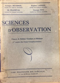 Sciences D'observation